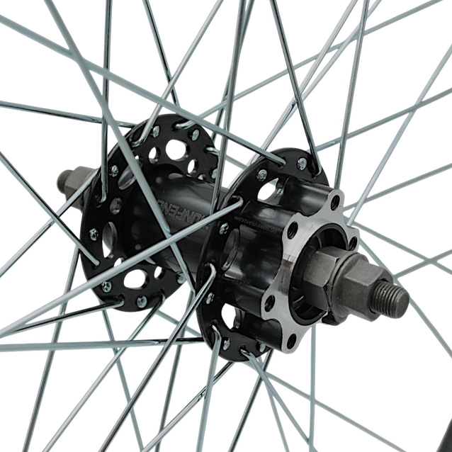 Колесо 28-29 перед, обід 2-ний чорний дисковий, втулка ST. SHUNFENG, проми, диск 6 болтів (STAR CIRCLE) фото westvelo.com