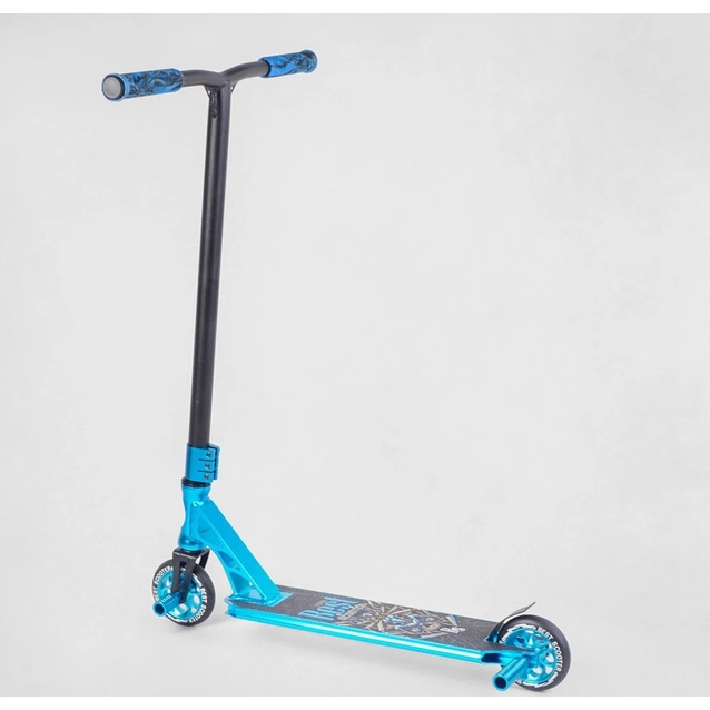 Самокат трюковий Best Scooter «SPIDER» 53480 синій, HIC-система, пеги, AL диск та дека, колеса PU Ø110mm, ширина керма - 60 см фото westvelo.com