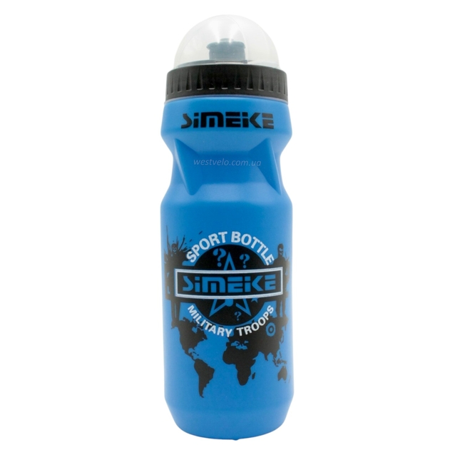 Фляга SIMEKE 650ml "MILITARY" пластмасова синя фото westvelo.com