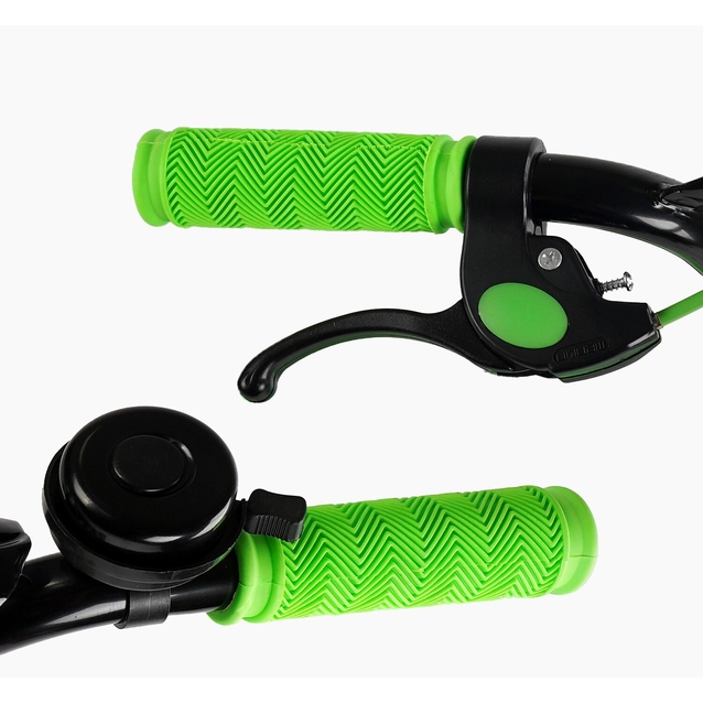 Дитячий велосипед 14 ST Corso «MAXIS» CL-14125 салатовий, ручне гальмо, дзвіночок, сидіння з ручкою, додаткові колеса фото westvelo.com