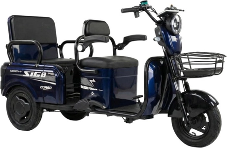 Трицикл Corso «SIG-8 Pro» SP-621176, двигун 1200W, акумулятор 72V 28Ah графеновий, синій + 1 ящик. акум, колеса 10"