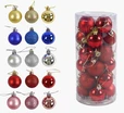 Новорічні прикраси 24 шт, 5 видів, кульки, D = 4 см, в слюді, ВИДАЄТЬСЯ ТІЛЬКИ МІКС ВИДІВ (C 67710) фото westvelo.com
