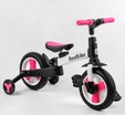 Велобіг-трансформер, 2-кол з батьківською ручкою, PU 10 BestTrike алюміній 55475 біло-рожевий, складний, батьківська ручка, знімні педалі фото westvelo.com