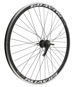 Колесо 26 зад, обід 2-ний чорний, втулка Falcon чорна + к-т, чорна спиця