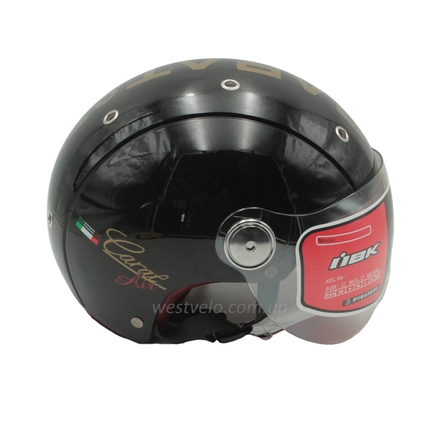 Мото шолом, відкритий (XL) "IBK" 033, чорний глянцевий фото westvelo.com