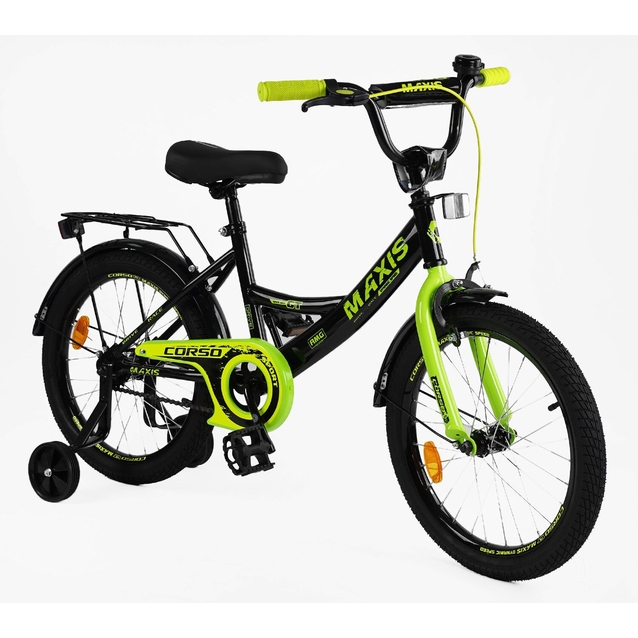 Дитячий велосипед 18 ST Corso «MAXIS» CL-18130 чорно-салатовий фото westvelo.com