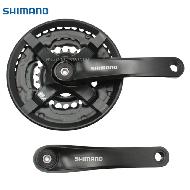 Система шатунів мтв мала SHIMANO FC-TY501 AL.(24/34/42Т) L-170мм. з фіксуючим болтом фото westvelo.com