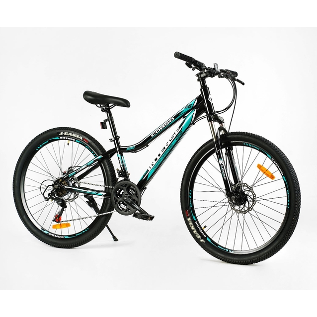 Велосипед 26 ST Corso «INTENSE» NT-26469 сталь 13", (к-т Saiguan) чорно-бірюзовий фото westvelo.com