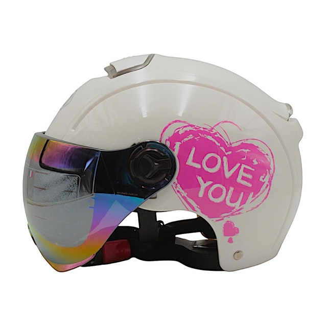 Мото шолом підлітковий, відкритий (M‑XL) DAVID S310B білий (ABS) фото westvelo.com