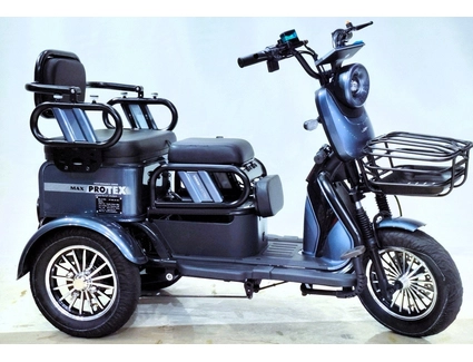 Трицикл Corso «PROTEX MAX» PX-649026, двигун 1200W, акумулятор 72V 28Ah графеновий, графітовий + 1 ящик. акум, колеса 10"