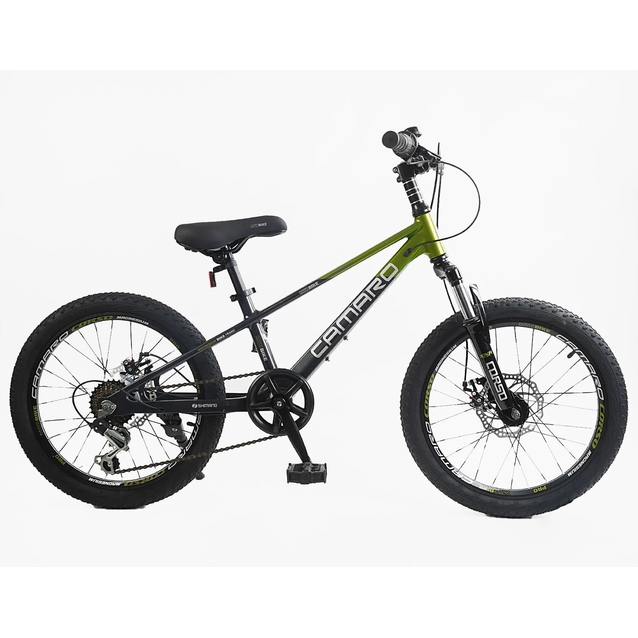 Велосипед 20 MG Corso «CAMARO» CM-91254 магній 11", (к-т SHIMANO) чорно-оливковий фото westvelo.com