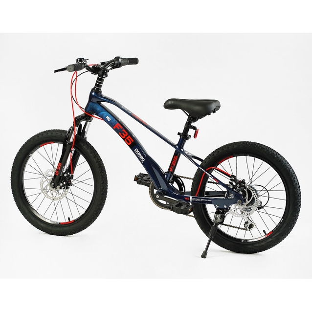 Велосипед 20 MG Corso «F35» MG-20563 магній 11", (к-т SHIMANO) синьо-червоний фото westvelo.com