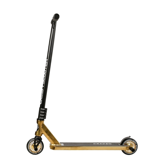 Самокат трюковий Best Scooter «KRAKEN» KR-93091 золотий, HIC-система, пеги, AL диск та дека, колеса PU Ø110mm, ширина керма - 58 см фото westvelo.com