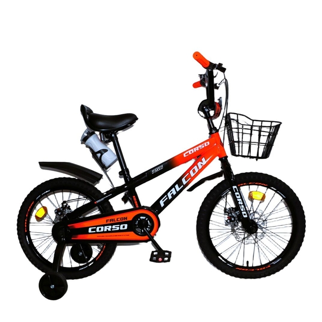 Дитячий велосипед 18 ST Corso «FALCON» FC-18514 дискові гальма, чорно-червоний фото westvelo.com