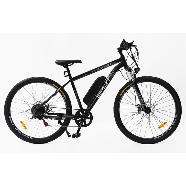 Електровелосипед 29 ST Corso «SPLIT» SP-55010 сталь 19, двигун 350W, акумулятор 36V13Ah літієвий (к-т SHIMANO) чорний фото westvelo.com