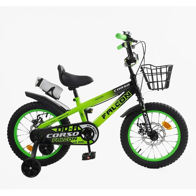 Дитячий велосипед 16 ST Corso «FALCON» FL-16090, дискові гальма, салатовий фото westvelo.com