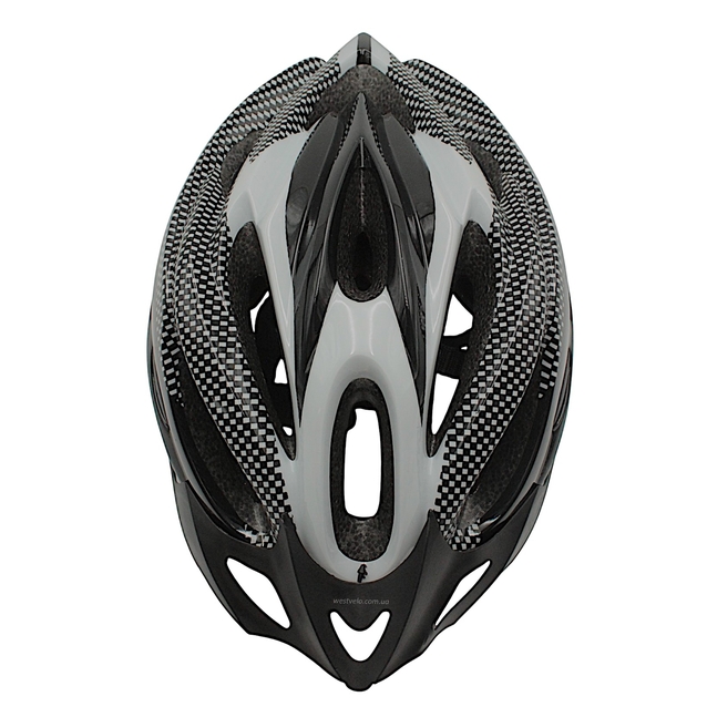 Вело шолом "TK Sport" 073 (56 см) з мигалкою, чорно-білий фото westvelo.com