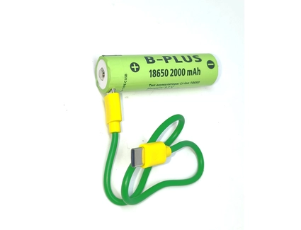 Акумулятор 18650/2000mAh 3.7V B-PLUS з TYPE-C зарядкою