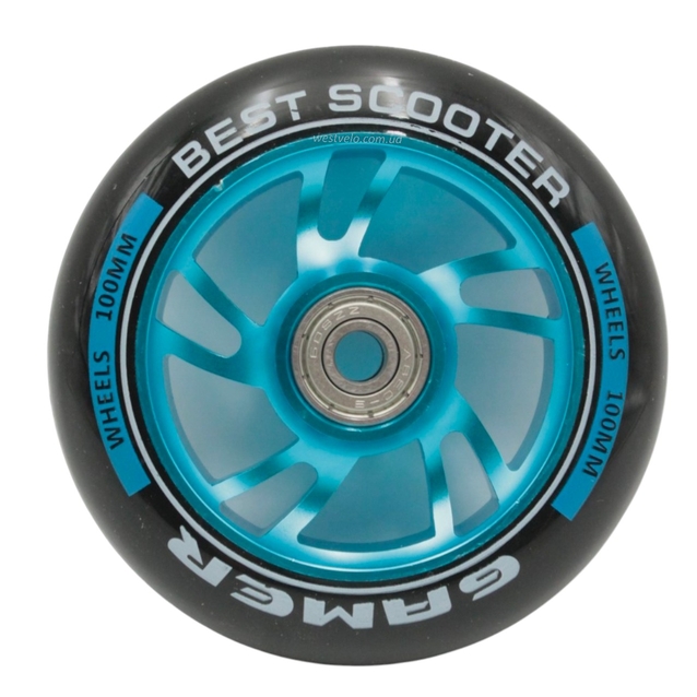 Колесо трюкового самоката "Best Scooter" AL. Ø100мм, поліуретан, синій фото westvelo.com