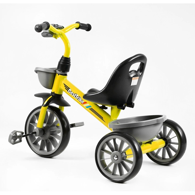 Дитячий велосипед 3-х колісний EVA (піна) Best Trike BS-16390 жовто-сірий