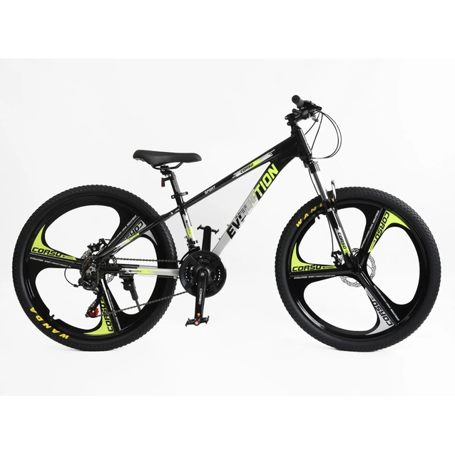Велосипед 26 AL Corso «EVOLUTION» EV-26470 алюміній 13", (к-т SHIMANO) чорно-сіро-жовтий фото westvelo.com