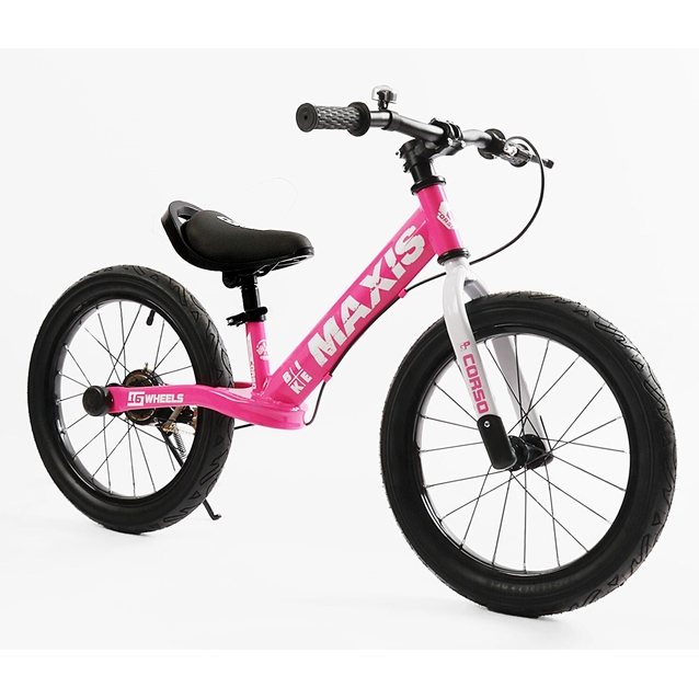 Велобіг 16 Corso надувні колеса, сталева рама «MAXIS» MX-48018 рожевий фото westvelo.com