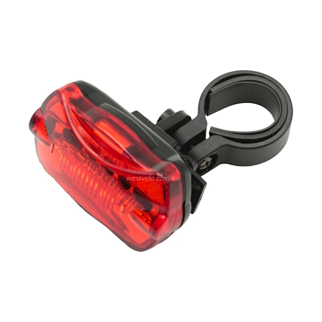 Мигалка на батарейках зад. JING YI, JY-004Т (5 LED) + батарейки фото westvelo.com