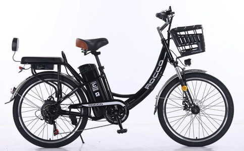 Електровелосипед 24 ST Corso «ROCCO» RC-70237 сталь, двигун 500W, акумулятор 48V20Ah літієвий, чорний