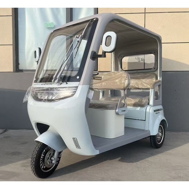 Трицикл з дашком Corso «MINIBUS» NB-707559, двигун 1500W, акумулятор 72V 36Ah графеновий, блакитний + 1 ящик. акум, колеса 10" фото westvelo.com