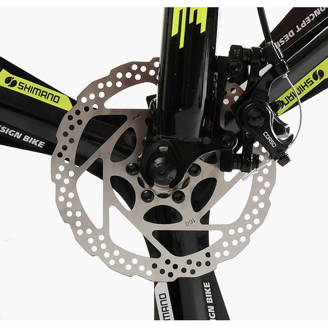 Велосипед 26 AL Corso «EVOLUTION» EV-26470 алюміній 13", (к-т SHIMANO) чорно-сіро-жовтий фото westvelo.com