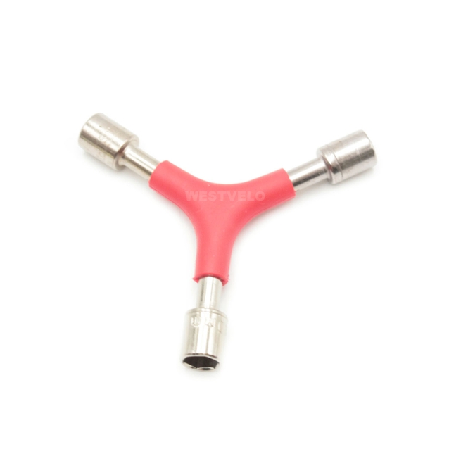 Ключ мерседес трьохсторонній з головками 8-9-10 червоний фото westvelo.com