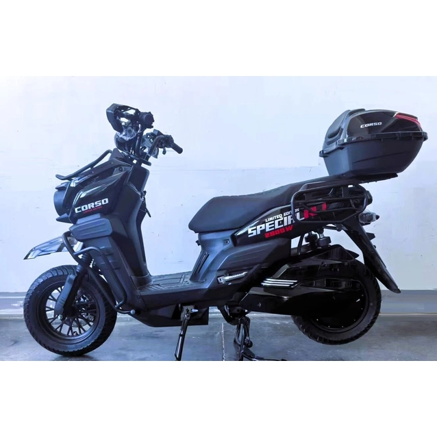 Електроскутер Corso «SPECIAL RS» SP-400741, двигун 2999W, акумулятор 72V 50Ah літій-залізо-фосфатний, чорно-червоний, колеса 12" фото westvelo.com