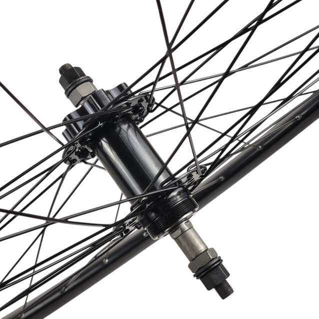 Колесо 28-29 зад, обід 2-ний чорний, втулка ST. SHUNFENG на промах чорна, диск 6 болтів, чорна спиця (Guan Jin) фото westvelo.com