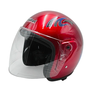 Мото шолом, відкритий "TOUKUI " 888, червоний глянцевий