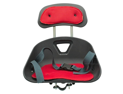 Крісло дитяче, пластик, на пряму раму, плоске, сіре + спинка