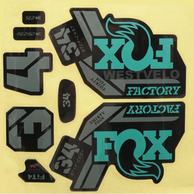 Наклейки на вилку. FOX FACTORY "прінт 21" фото westvelo.com