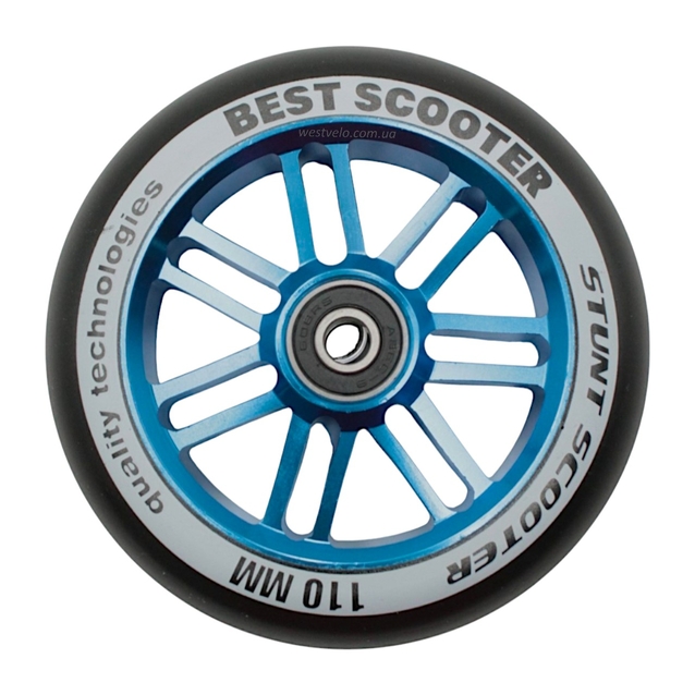 Колесо трюкового самоката "Best Scooter" (301) AL. Ø110мм, поліуретан, синій фото westvelo.com