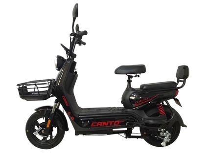 Електроскутер Corso «CANTO» CN-107099, двигун 500W, акумулятор 48V 20Ah свинцево-кислотний, чорний, колеса 14" + 1 ящик. акум
