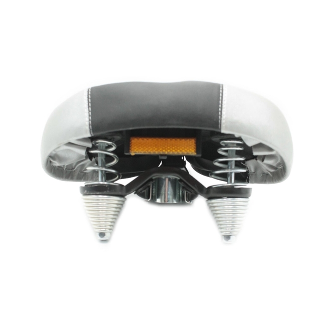 Сідло на пружинах подвійних, широке, чорне з сірими вставками фото westvelo.com