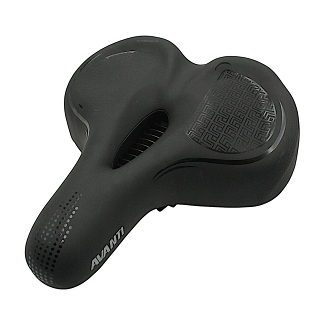Сідло на демферах з отвором AVANTI AFT-87, чорне м'яке широке (300х260) фото westvelo.com