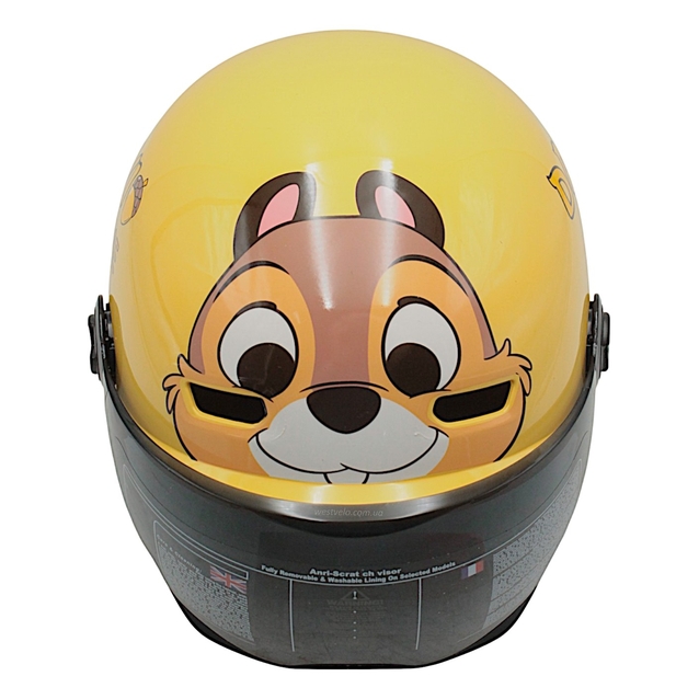 Мото шолом підлітковий, відкритий (M‑XL) "DAVID" 315C, жовтий глянцевий (ABS) фото westvelo.com