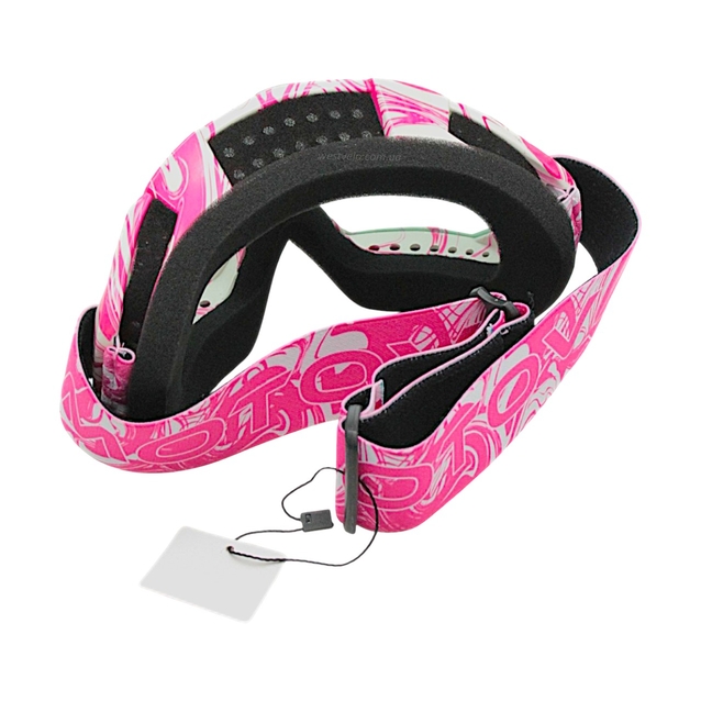 Мото окуляри Кросс-ендуро "MOTOVAN X-490-2" рожево-білі, прозорі фото westvelo.com