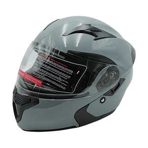 Мото шолом, трансформер (M 57-58) "516" сірий глянцевий, вмонтовані окуляри