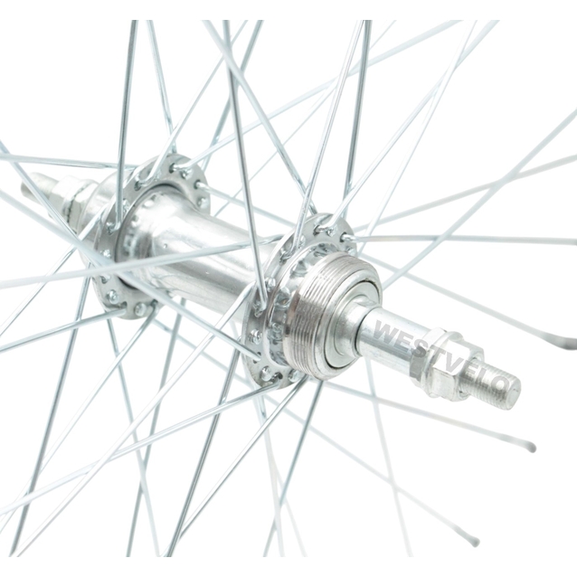 Колесо 26 зад, обід нікель, спиця 2мм, втулка ST. на віночках фото westvelo.com