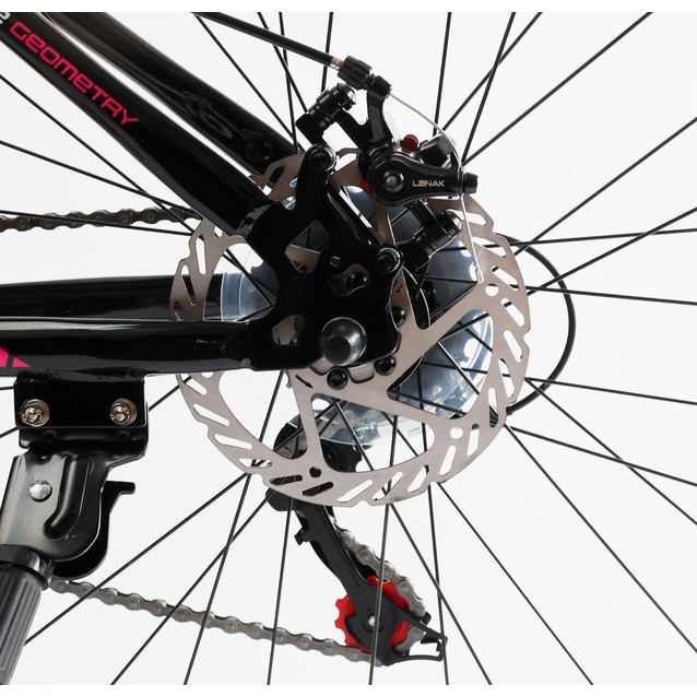 Велосипед 27.5 ST Corso «AMBER» MB-62589 сталь 15", (к-т SHIMANO) чорно-рожевий фото westvelo.com