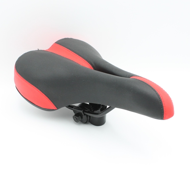 Сідло мтв з отвором №7100, чорно-червоне фото westvelo.com