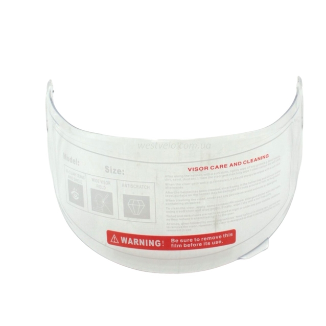 Скло мото шолома закритого «830» прозоре фото westvelo.com