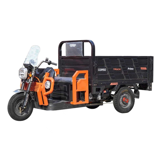 Трицикл РОЗІБРАНИЙ вантажний Corso «TRUCK PRIME» PM-632199, двигун 2500W, акумулятор 72V 58Ah графен, 7МІСЦЬ+2акум, гідравл підйом кузова колеса 12" фото westvelo.com