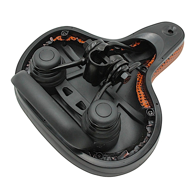 Сідло на демпферах SPORT HAPPY AFT-21, сіро-коричневе з ручкою фото westvelo.com