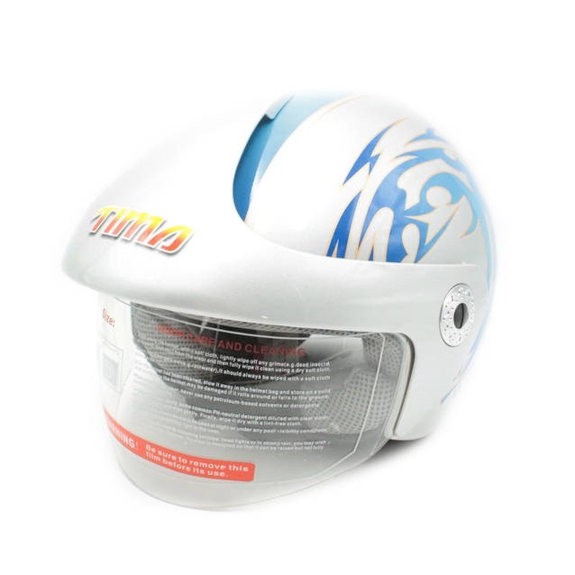 Мото шолом, відкритий (S) TimA №208 сіро-блакитний, з дашком фото westvelo.com